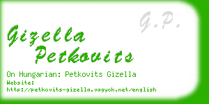 gizella petkovits business card